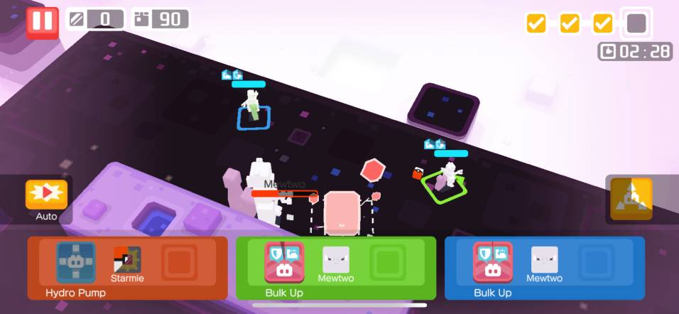 Example of scatter button in Pokémon Quest